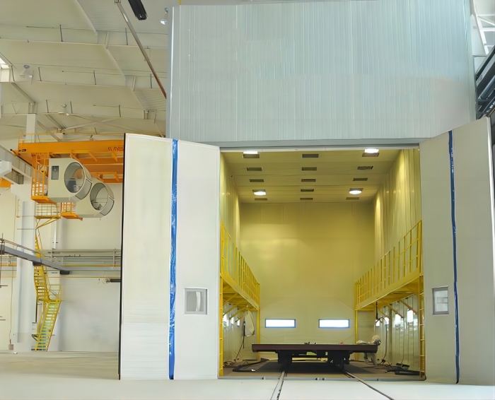 Scraper Recycling Type Sand Blasting Room for Big Steel Structural Parts Cleaning